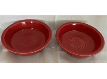 Two Red Fiestaware Bowls