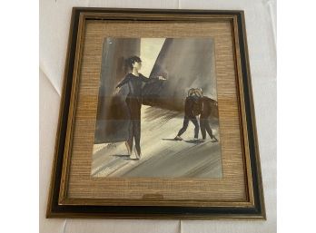 Framed Watercolor Signed M. Cole