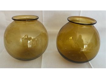 Two Blown Glass Bowls