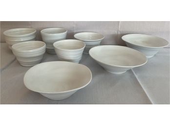 Eight Pottery Bowls