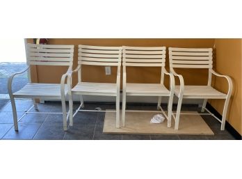 Four Aluminum Outdoor Chairs