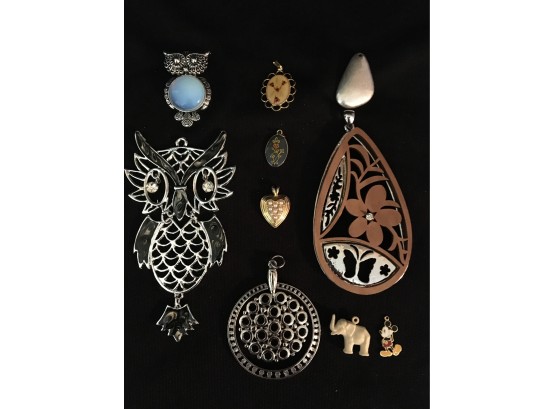 Collection Of Pendants, Vintage To New - 10 Pieces