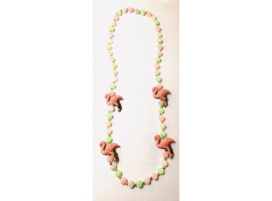 Fun & Flirty Flamingo Bead Necklace