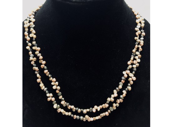 Genuine Dual-strand Multi-tone Baroque Pearl Necklace