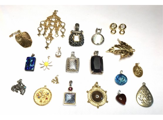 Grouping Of Vintage And New Pendants. 21 Pieces