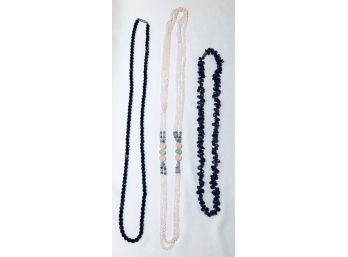 Natural Stone Trio Of Necklaces