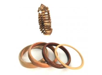 5 Assorted Wooden Bracelets