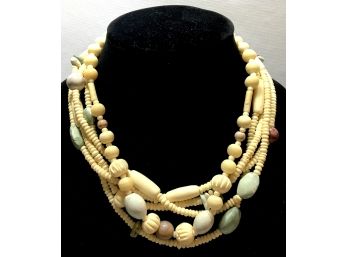Unique Multi-strand Collar Style Necklace (bone?)