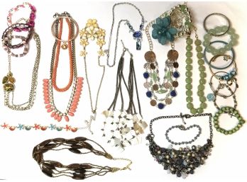 Collection Of Vibrant Fashion Jewelry -  24 Pieces