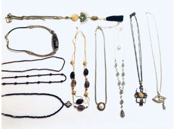 Collection Of 10 Unique Estate Necklaces Including Pendant, Etc