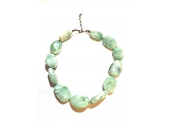 Vintage Chunky Faux Stone Pale Green Necklace