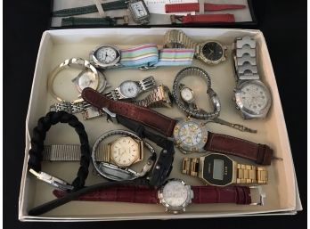 Grouping Of Vintage To New Estate Watches Inc. Sterling Ecclissi