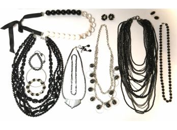 Collection Of Jet & Black-tone Jewelry Including Hematite