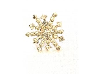 Fabulous Vintage Rhinestone Snowflake Lapel Pin