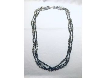 Beautiful Smoked Bead Triple Strand Necklace