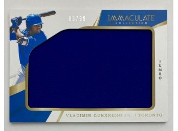 Vladimir Guerrero Jr. 2018 Immaculate Collection Jumbo Rookie Jersey Patch Card SSP/99