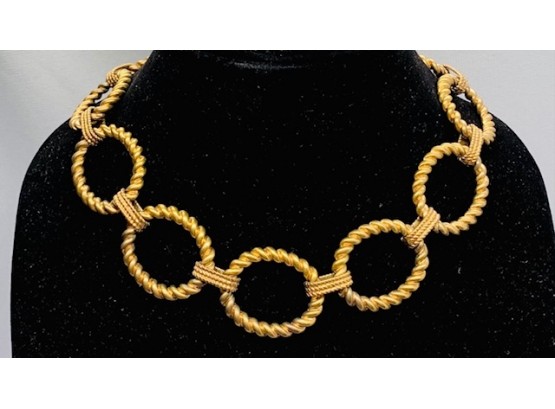 Vintage Goldtone Circle Link Necklace By Ralph Lauren
