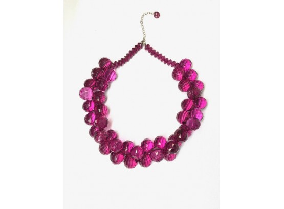Fun & Funky Vintage Purple Acrylic Faceted Disco Ball Bead Necklace