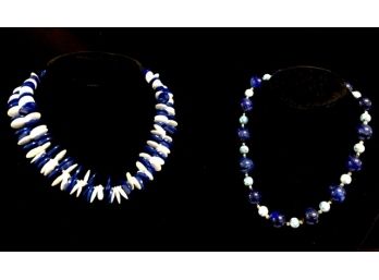 Two Vintage Blue Necklaces