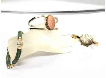 Vintage Reed & Barton Hinged Bracelet, Jade, & More