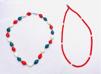 Pair Of Vintage Unique Beaded Necklaces