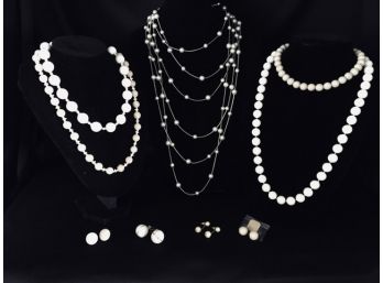 Grouping Of Bead & Faux Pearl Costume Jewelry