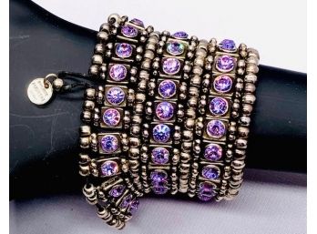 Stunning Vintage Phillipe Audibert Paris Lavender A.B. Stoned Cuff Bracelet