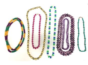 Grouping Of Colorful Costume Necklaces