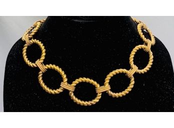 Vintage Goldtone Circle Link Necklace By Ralph Lauren