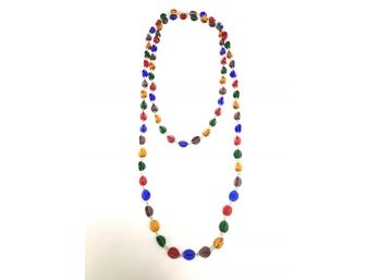 Fabulous Flapper Style Glass Bead Single Strand Necklace