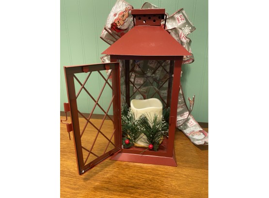 Christmas Lantern / Red Lantern With Candle Inside