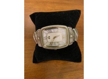 Beautiful Detailed Judith Ripka Vintage Ladies Watch Great Piece In Stainless Steel With Large Face