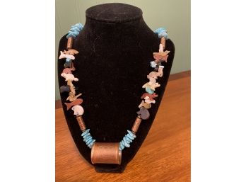 Unique Native American Looking Necklace With Animal Shaped Beads