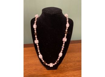 Very Nice Pink Beaded Necklace