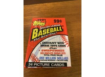 Unopened 1991 Topps Baseball Card Package!