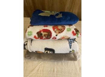 Lot Of Warm Throw Blankets Including Snoopy And Baby Yoda