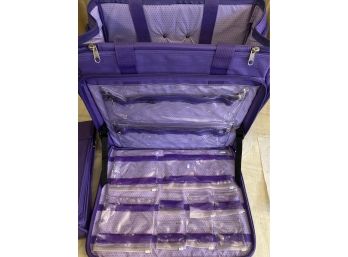 Purple Crafting Bag With Wheels