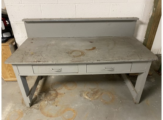 Vintage Two Drawer Work Bench/potting Table