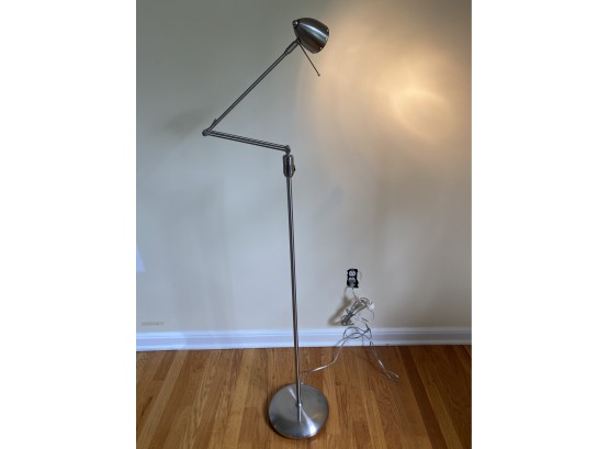 Articulating Brushed Chrome Vintage Floor Lamp