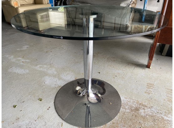 Beautiful Calligaris Glass Top Table With Tulip Style Base