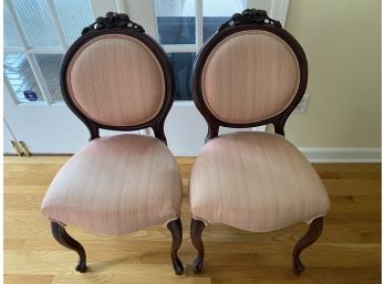 Pair Antique  Ladies Palor Side  Chairs