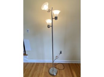 Chrome Floor Lamp With 3 Frosted Moveable Shades