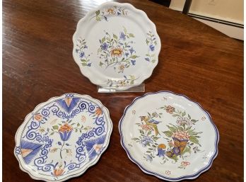 3 Fait Main Plates Handmade In France