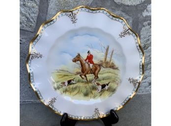 Royal Crown Derby Hand Painted Bone China Plate ~  Hunting Scene ~