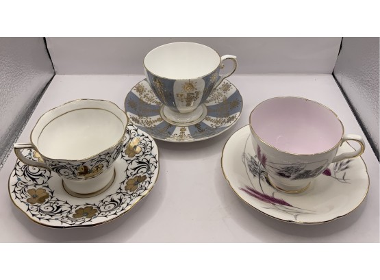 Lot Of 3 Nice Teacups And Saucers
