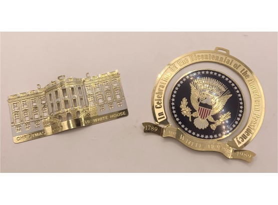 Lot Of 2 White House Ornaments