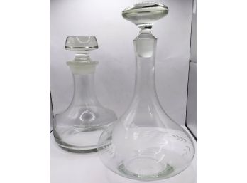 2  Glass Decanters