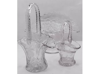 3 Decorative Glass Baskets