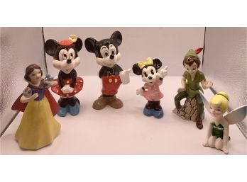 Lot Of 6 Ceramic Disney Figures