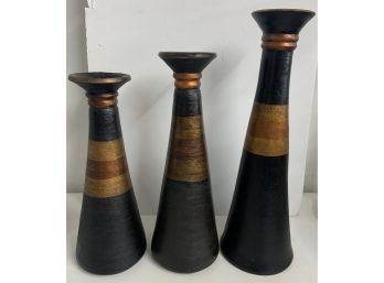 Lot Of 3 Botella Decorative Candle Holders